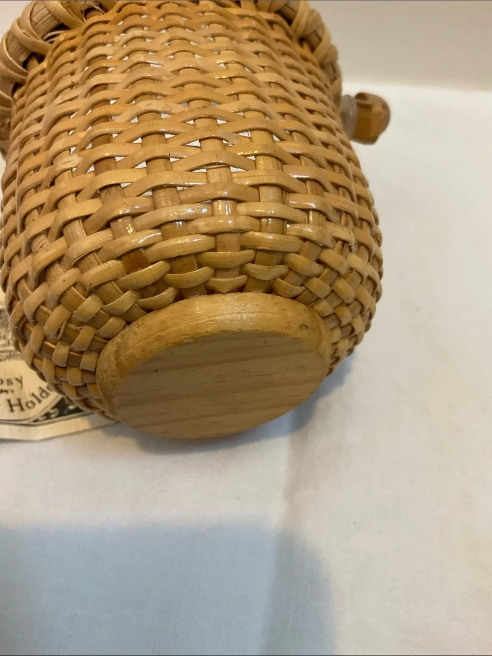 Nantucket Woven Natural Rattan Small Handled Basket - Miniature NWT